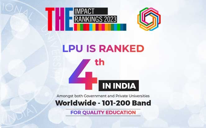 THE Impact Ranking 2023 - LPU ranked among top 3 in India